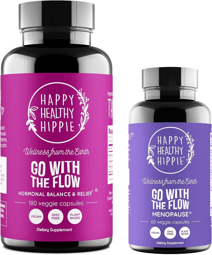 행복한 건강한 Hippie는 교류 Menopause 지원 & 여자를 위한 교류 호르몬 균형으로 이동하십시오 (180ct)