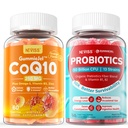 NEVISS 설탕 자유로운 CoQ10-250mg/500mg는 Gummies +Sugar 자유로운 Probiotics Gummies를 채웠습니다