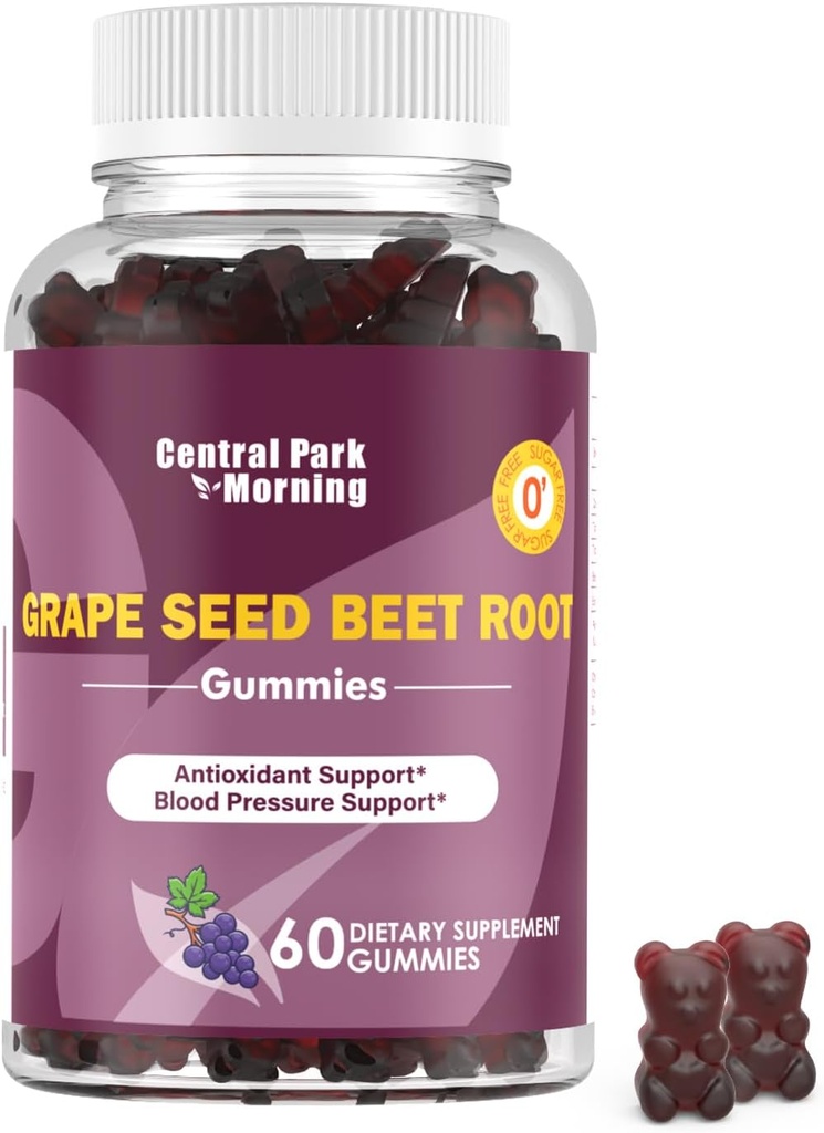 포도씨 설탕 Beet 에너지 Gummies, Nitric 산화물 및 혈압 지원, 포도씨 추출물 & 비 GMO Beet 뿌리 Gummies, 포도 풍미