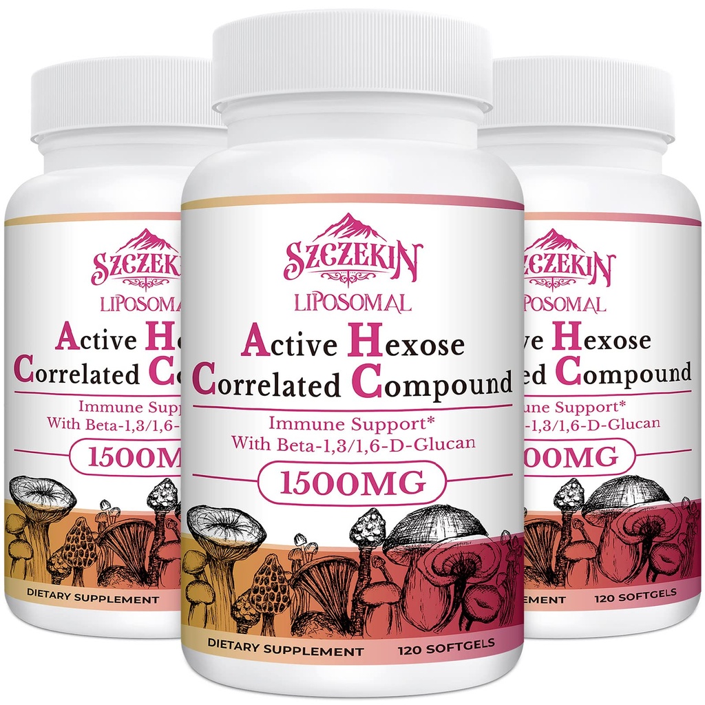 1500mg Liposomal 활동적인 Hexose Correlated 보충교재, 자연 버섯 추출물, 면역 체계, 간기능을 가진 360의 연약한 젤 베타 글루칸은, T 세포 & 살인자 세포 활동을 유지합니다