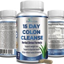 YUMMYVITE 15 Day Colon Cleanse 및 Detox, Herbal Detox Formula, 체중 감소, 변비 완화 지원 - 에너지 부스트. Flush Toxins, 남성과 여성을위한 천연 안전한 콜론 클렌저 - 30 캡슐