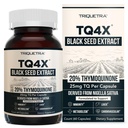 20% Thymoquinone 검정씨 기름 추출물 캡슐 - TQ-Advanced 4X®: 유효한 유력한 Thymoquinone 농도 - 60:1 Nigella Sativa, 익지않는 모양, Vegan, 유리병 (60의 캡슐)에서 농축물