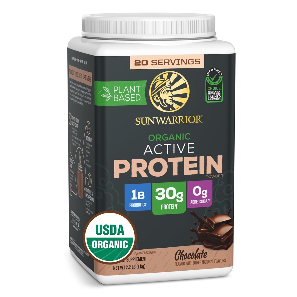 Sunwarrior 유기 식물에 근거한 단백질 분말 | BCAA 아미노산 플러스 회복 무기물 & 식물을 가진 Vegan 유기 단백질 분말 | 비 GMO Soy 낙농장 & 글루텐 자유로운 (콜릿, 20의 서빙)
