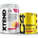 Cellucor 전 운동 & BCAA 뭉치, C4 본래 전 운동 분말, 과일 펀치, 30의 서빙 + XTEND BCAA 분말, Knockout 과일 펀치, 30의 서빙