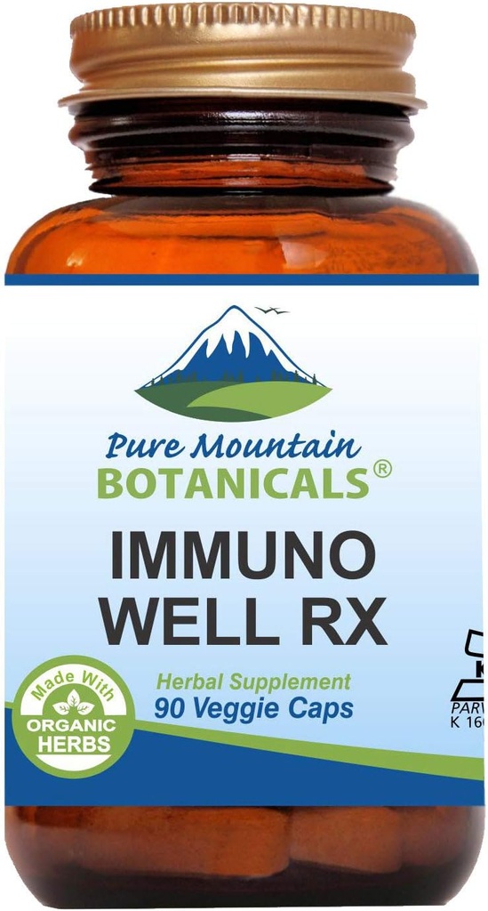 순수한 산 식물 Immuno 우물 RX - 유기 Astragalus Echinacea 마늘 Maitake Shiitake 버섯 벌꿀 & beta Glucan를 가진 고저 모자