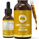 유기 은행나무 Biloba 추출물 액체 보충교재, 뇌 & 초점 지원, 98% 흡수, 채식주의자, 비 GMO, 알콜 & 글루텐 자유로운 - 4 Fl Oz