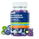마그네슘 칼륨 보충교재 Gummies - 높은 흡수 Calm 마그네슘 Glycinate & 칼륨 Citrate 플러스 Coenzyme Q10, DHA, D3, Zzz, 다리 크림 & 근육을 위한 무기물 & 칼슘 - 60 블루 베리 Gummies