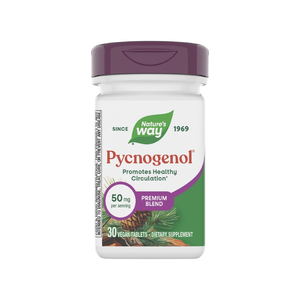 자연의 방법 Pycnogenol는, 건강한 순환을 승진시킵니다*, 30 Vegan 정제