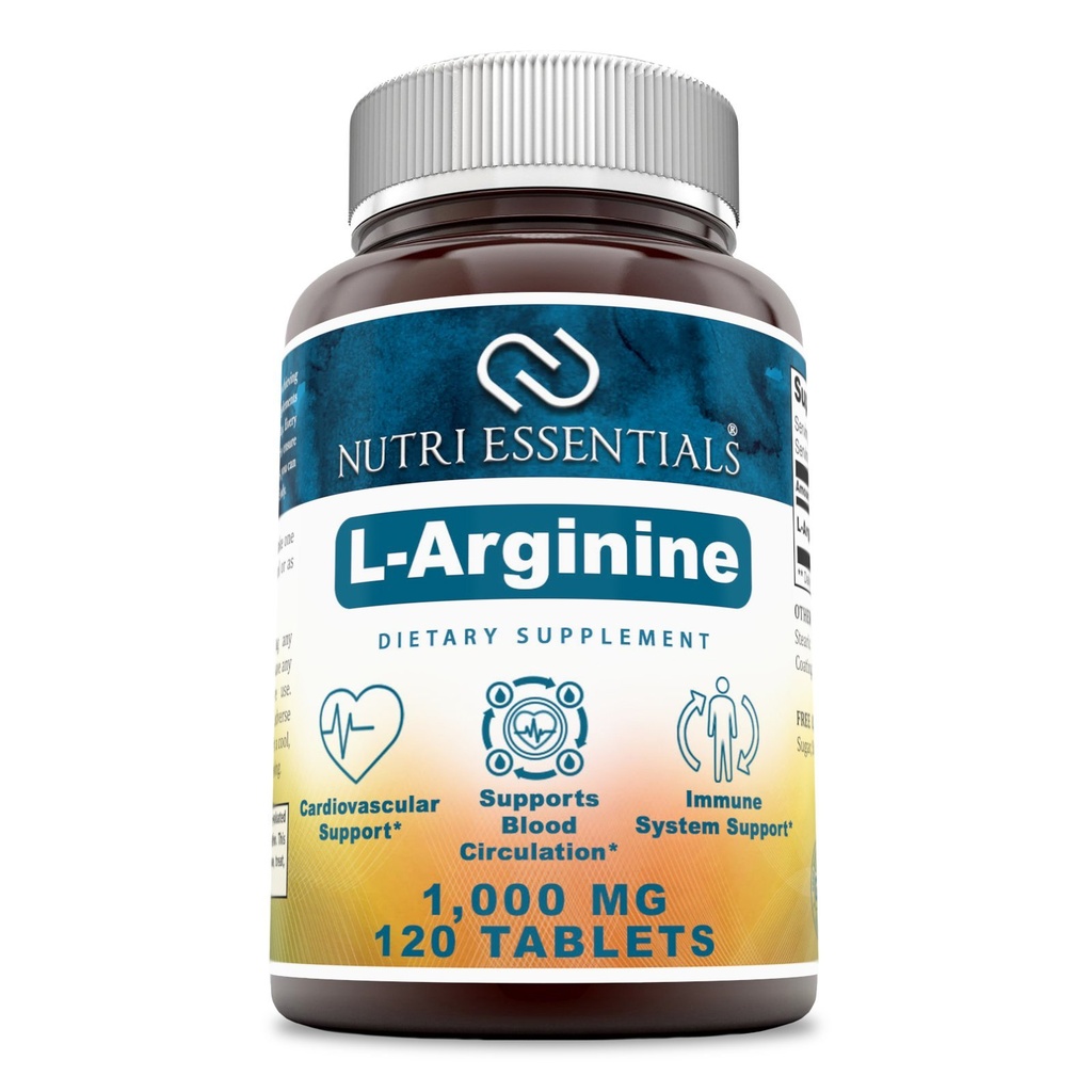 L-Arginine 1000 Mg 120 정제 규정식 보충교재 - 지원 심혈관 건강 - 지원 면역 체계 기능 - 혈액 순환을 승진시킵니다