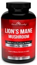 유기 사자 Mane 버섯 캡슐 - 1800mg 가장 강한 사자 Mane 버섯 보충 - 비 GMO 사자 Mane 추출물 분말 - Nootropic 두뇌 보충 - 두뇌 및 면역 지원 - 90 채식 모자