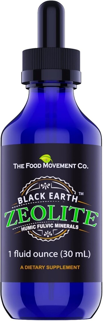 Humic Fulvic Acids Trace Minerals와 Black Earth Zeolite는 Detox, Gut Health 및 Immune Support의 성인 및 어린이를위한 무기물 - 1oz Liquid Drops 보충