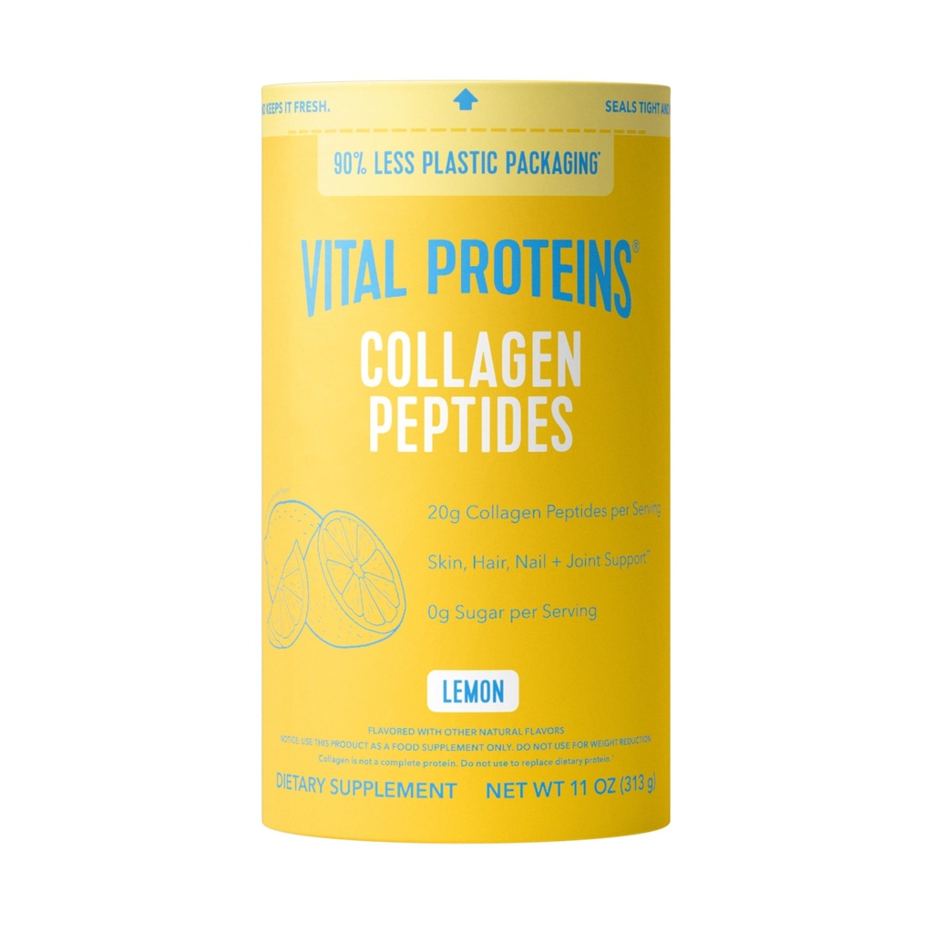 Vital Proteins 교원질 펩티드 분말, 교원질 보충교재, 머리 & 피부 건강, 14의 서빙, 레몬