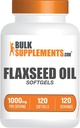 BulkSupplements.com Flaxseed Oil Softgels - Flaxseed Supplement, Flaxseed Oil 1000mg Softgels - 초본 보충, 글루텐 무료, 봉사 당 1 Softgel, 120 조사 (팩 1)