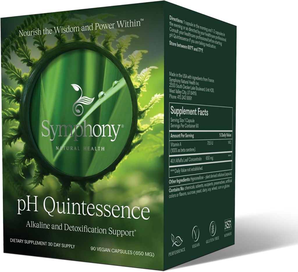 천연 건강 국제 pH Quintessence - 40 : 1 알파리파 농축 - 90 Vegan 캡슐 (30 일 공급) - 알카린 몸, 균형 pH 및 지원 Detox