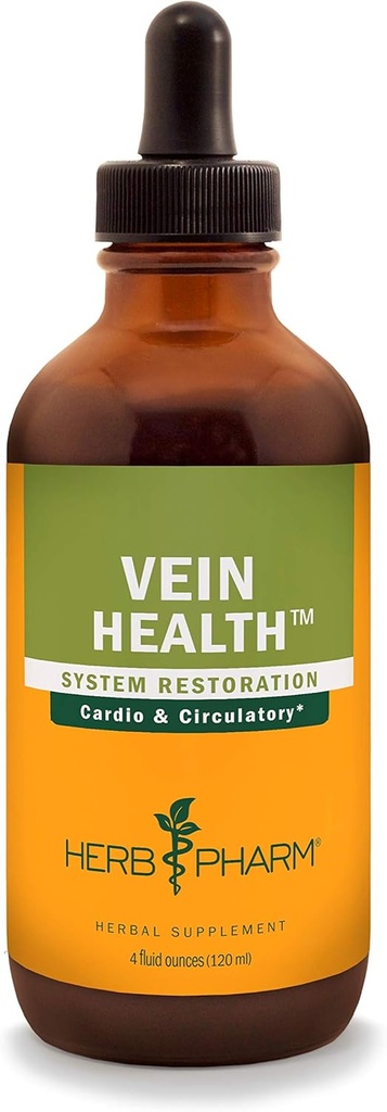 허브 Pharm Vein 건강 심장 혈관 및 순환 시스템 지원을위한 액체 초본 공식 - 4 Ounce