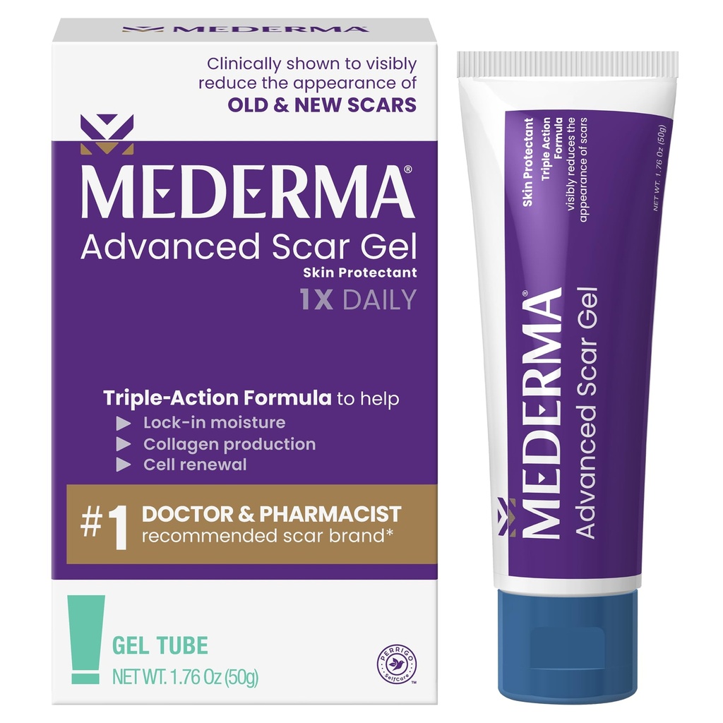 Mederma 고급 흉터 젤 - 치료 오래 된 & 새로운 흉터, 여드름에서 흉터의 외관을 감소, 수술, 화상, 부상 & 스트레치 마크, 1.76 Oz (50g)