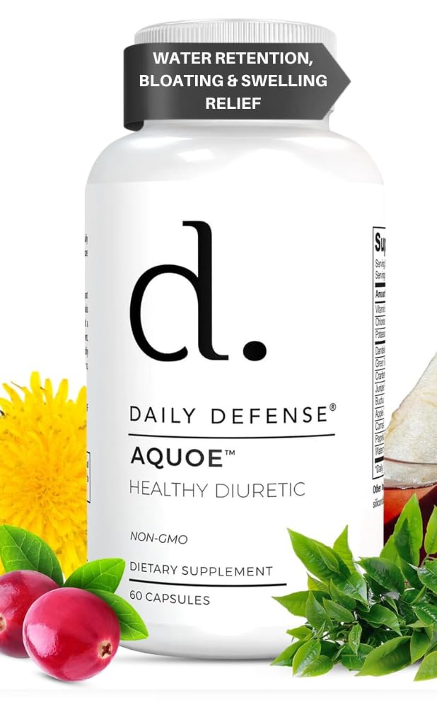 Diuretic 알약 - Green Tea, Dandelion, Apple Cider Vinegar 및 More - Bloating & Fitness 용 AQUOE Water Away 알약 - 매일 방어, 60 캡슐에 의한 물 약