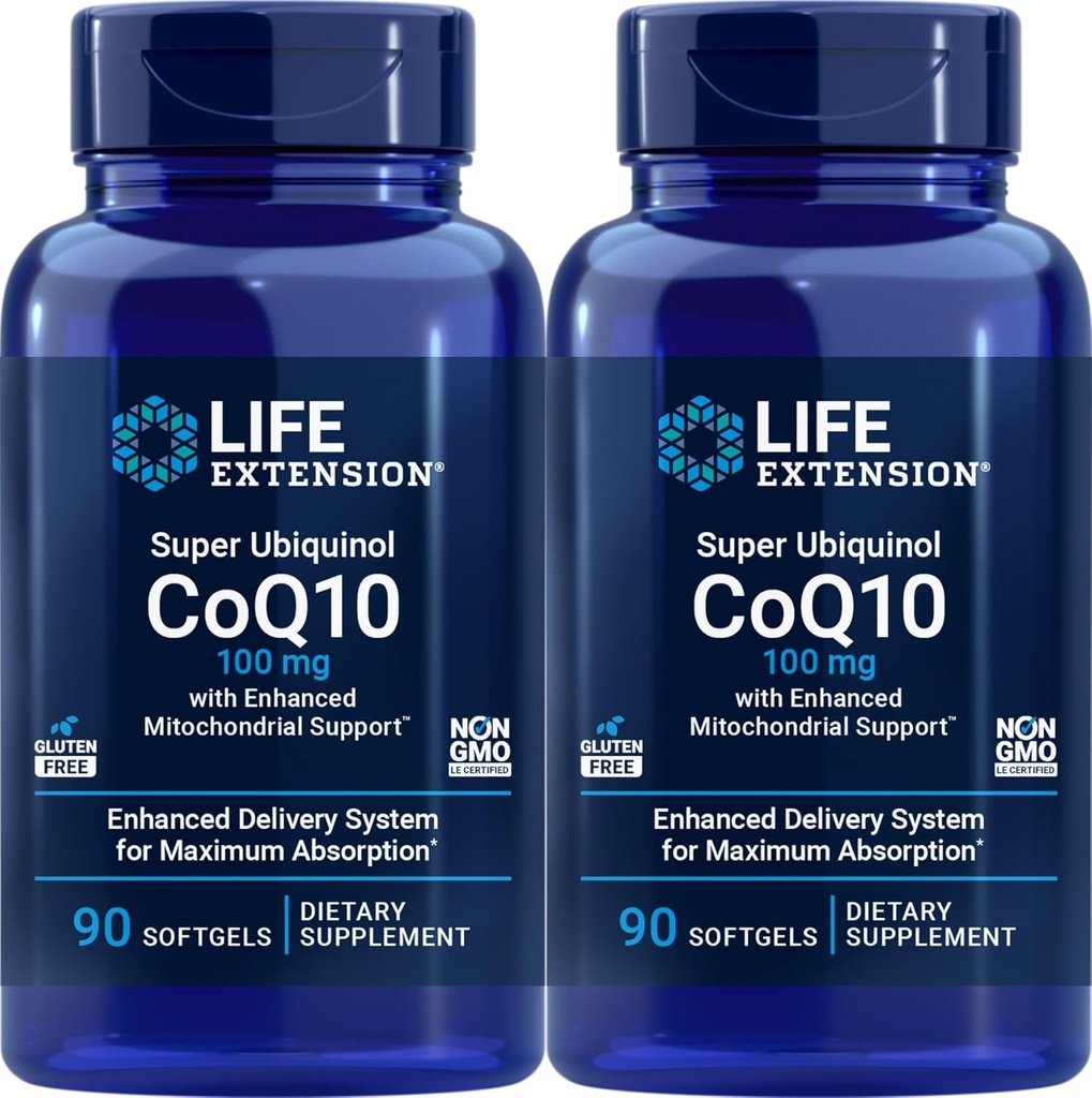수명 연장 COQ10 최고 Ubiquinol 100mg 90 조사 (2의 포장) 강화된 Mitochondrial 지원을 가진