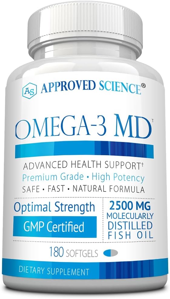 Omega-3MD - 물고기 기름 EPA & DHA - 인지 건강을 개량하십시오 - 1개의 병 - 3 달 공급