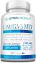 Omega-3MD - 물고기 기름 EPA & DHA - 인지 건강을 개량하십시오 - 1개의 병 - 3 달 공급