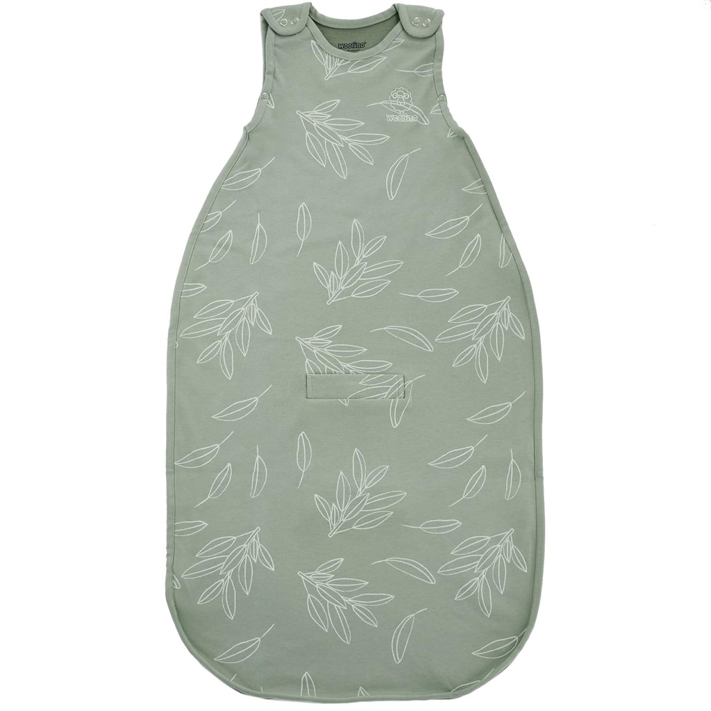 Woolino Merino Wool Ultimate Baby Sleep Sack - 4 시즌 아기 착용 할 수있는 담요 - 아기와 유아를위한 2 웨이 지퍼 조절 가능한 수면 가방 - 보편적 인 크기 (2-24 개월) - Sage