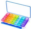 NuLeaf Pill 주최자 4 Times A Day, 대형 Compartments Portable 7 Day 4 Times Day Travel Pill 주최자는 비타민, 보충제 및 의약품을 보유하기 위해 방습 디자인과 함께합니다.