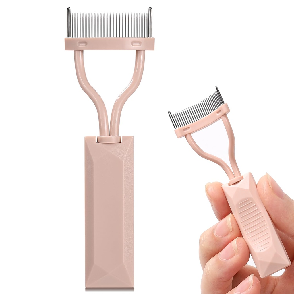 Eyelash Comb 분리기, Arc Designed Lash Definer Comb Makeup Mascara Comb Applicator 커버, 아이 화장품 브러쉬 도구 (나크 핑크)