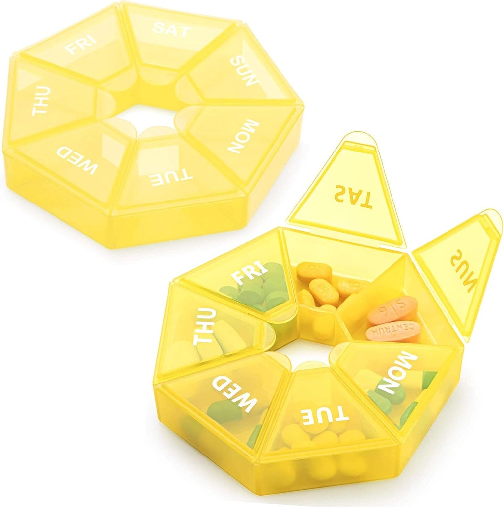 2PCS 주간 알약 조직 큰 7 일 알약 상자 조직자 비타민 물고기 기름 알약을 위한 매일 약 상자는 관절염 친절한을 보충합니다