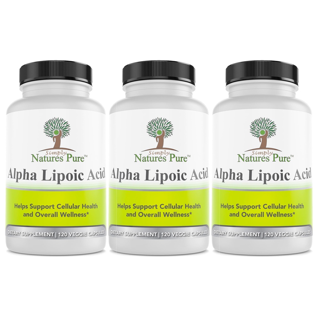 단순히 성격 순수한 알파 Lipoic 산 600mg 360 Veggie 캡슐, 비 GMO Thioctic 산 12 달 공급