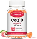 CoQ10 Gummies, 5X 더 나은 흡수 Coenzyme Q10 셀룰러 에너지 및 산화 방지제 지원, 60 복숭아 Gummies