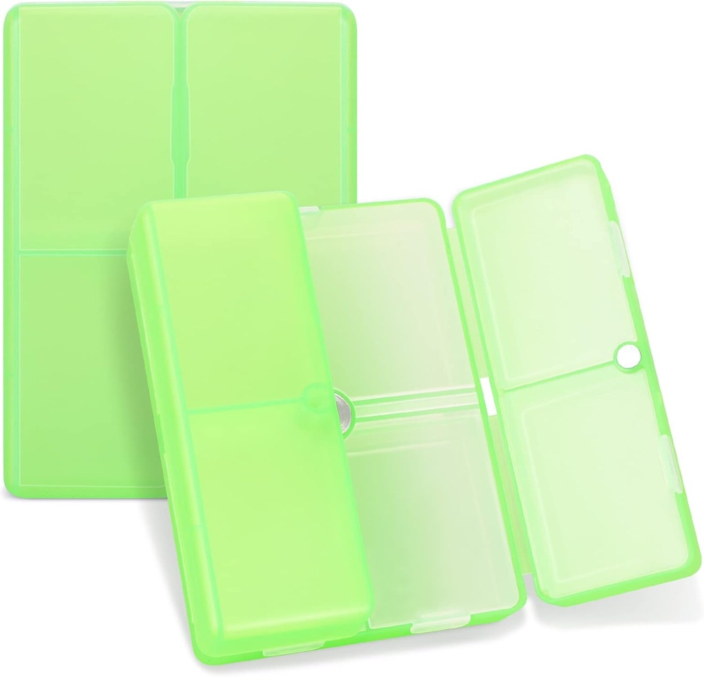 FYY Daily Pill 주최자, 7 격실 휴대용 Pill 케이스 여행 Pill 주최자,[Folding Design] Pill Box for Purse Pocket to Hold Vitamin,Cod Liver Oil,Supplements and Medication-Clear Green