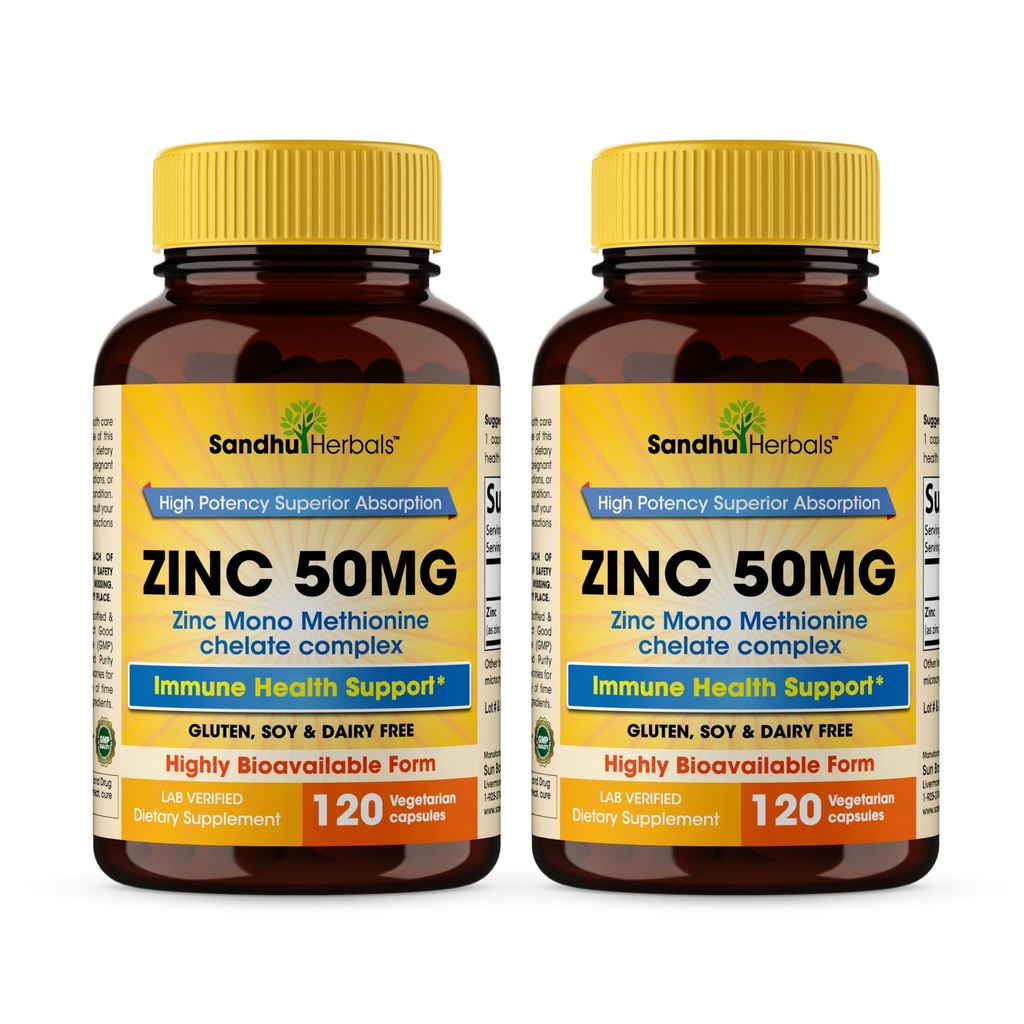 남성과 여성을 위한 아연 50mg 캡슐, 240 조사 | 면역 체계 지원을 위한 높게 흡수성 아연 보충교재 | Zink 50 mg Mono Methionine Chelated Complex | 도움으로 피부 건강 & 전반적인 면역