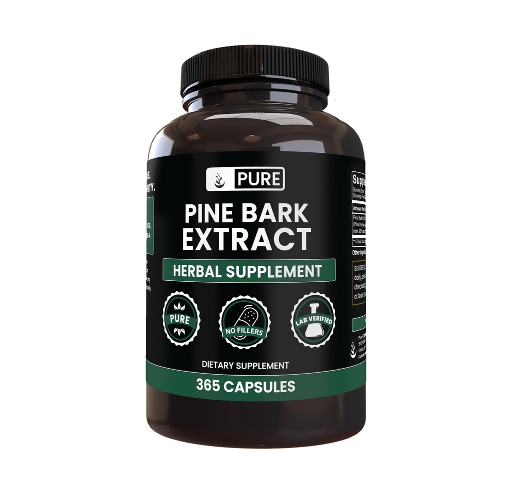 PURE ORIGINAL INGREDIENTS 소나무 껍질 추출물 (365 캡슐) 마그네슘 또는 쌀 필러 없음, 항상 순수한