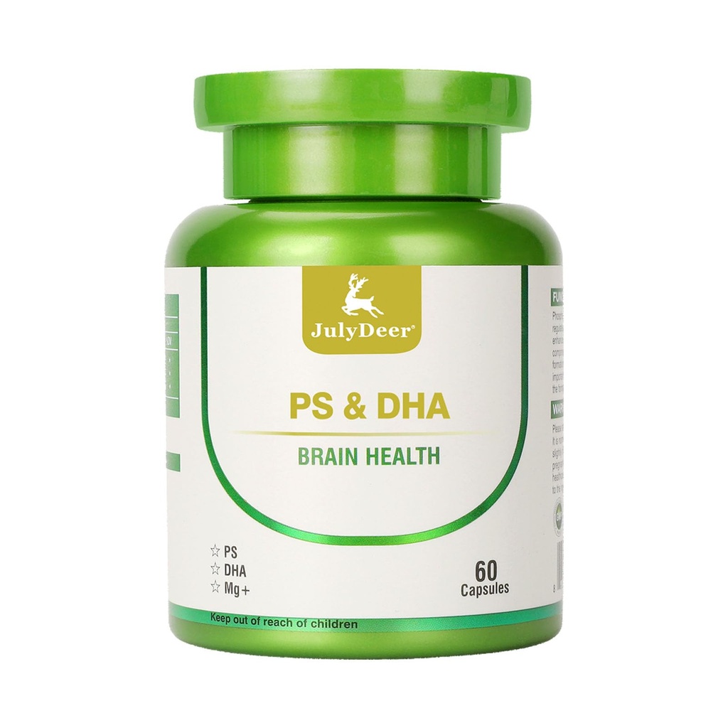 마그네슘 L-threonate -100mg, DHA-100mg, Phosphatidylserine-40mg, Elderly Kids Brain Health 및 Cognitive Support에 대한 마그네슘 복합 보충제는 뇌를 개선 - 60 캡슐