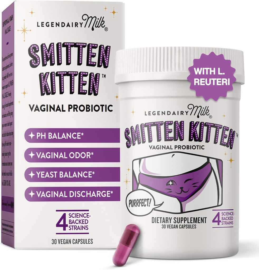 Legendairy Milk Smitten KittenTM - 여성을 위한 질 프로 바이오 틱스 - 여성 질 건강을위한 임상 시험 프로 바이오 틱스 락토bacillus Reuteri - pH 밸런스, Flora & Urinary Tract Wellness 지원