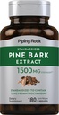 배관 바위 소나무 껍질 추출물 캡슐 | 1500mg | 180 Count | Non-GMO, 글루텐 프리 보충교재