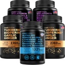 MEDCHOICE Turmeric & Ginger (240ct), 수면 멜라토닌 (180ct) 및 Nootropic Brain (60ct) 보충 번들 - 뇌, 수면, 및 면역 지원을위한 웰빙 트리오 - Vegan, Non-GMO, 글루텐 프리