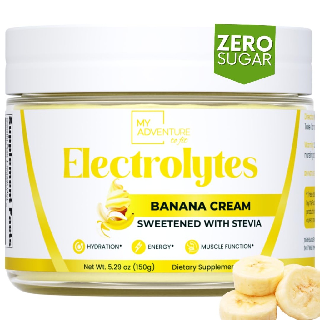 Zero Sugar - 바나나 크림 Electrolytes 분말 - 새로 고침 하이드로 션 - 모든 천연 성분이있는 카페인 무료 에너지 - Vegan, Keto & Paleo - Sugar Free Electrolytes Powder Drink Mix - 37 서빙