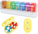 FYY Travel Pill 주최자, 14 Compartments 매일 Pill 주최자 휴대용 Pill Case Detachable Daily Pill Box for Purse Pocket to Hold Vitamin, Cod Liver Oil, Supplements 및 Medication-White