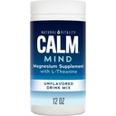 Natural Vitality Calm Mind, Magnesium Citrate + L-Theanine Powder, 스트레스 완화를위한 보충, 글루텐 무료 및 채식주의, Unflavored, 12 oz.