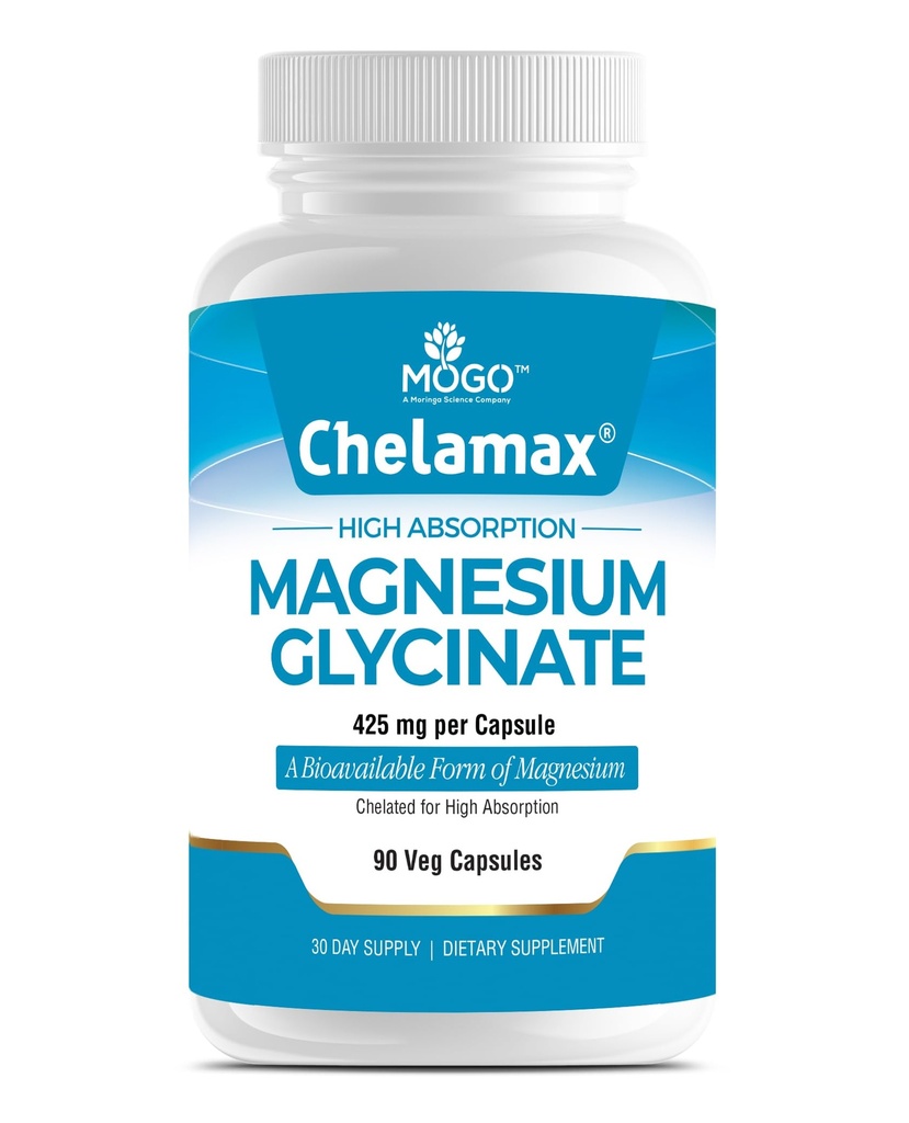 Chelamax 마그네슘 Glycinate. Dead Sea Sourced, 수면 지원을위한 100 % 킬레이트 마그네슘, 근육 크림, 뼈 건강. 미국에서 만든, 3rd 파티 테스트, 무거운 금속 무료,Glicinato de Magnesio 캡슐.