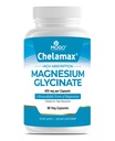 Chelamax 마그네슘 Glycinate. Dead Sea Sourced, 수면 지원을위한 100 % 킬레이트 마그네슘, 근육 크림, 뼈 건강. 미국에서 만든, 3rd 파티 테스트, 무거운 금속 무료,Glicinato de Magnesio 캡슐.