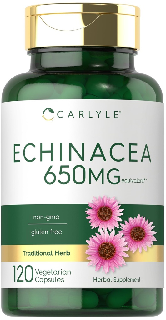 Carlyle Echinacea | 650mg | 120 캡슐 | 채식, 비 GMO 및 글루텐 무료 보충