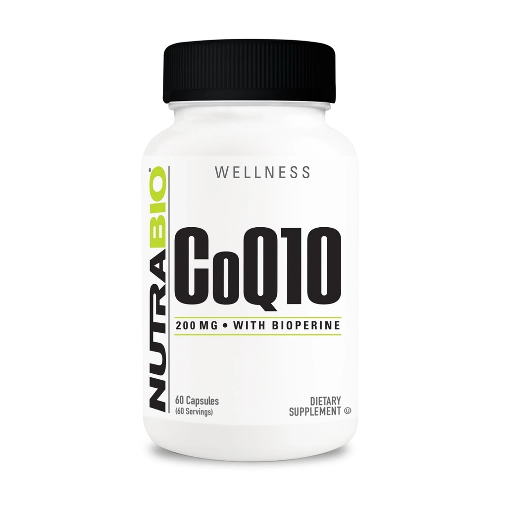 Bioperine, 건강한 심장 기능 & 세포 에너지 생산, 200mg - 60의 캡슐을 가진 NutraBio CoQ10 규정식 보충교재