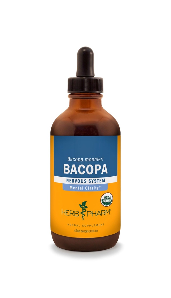 허브 Pharm 인증 유기 Bacopa 액체 추출 뇌 지원 - 4 Ounce