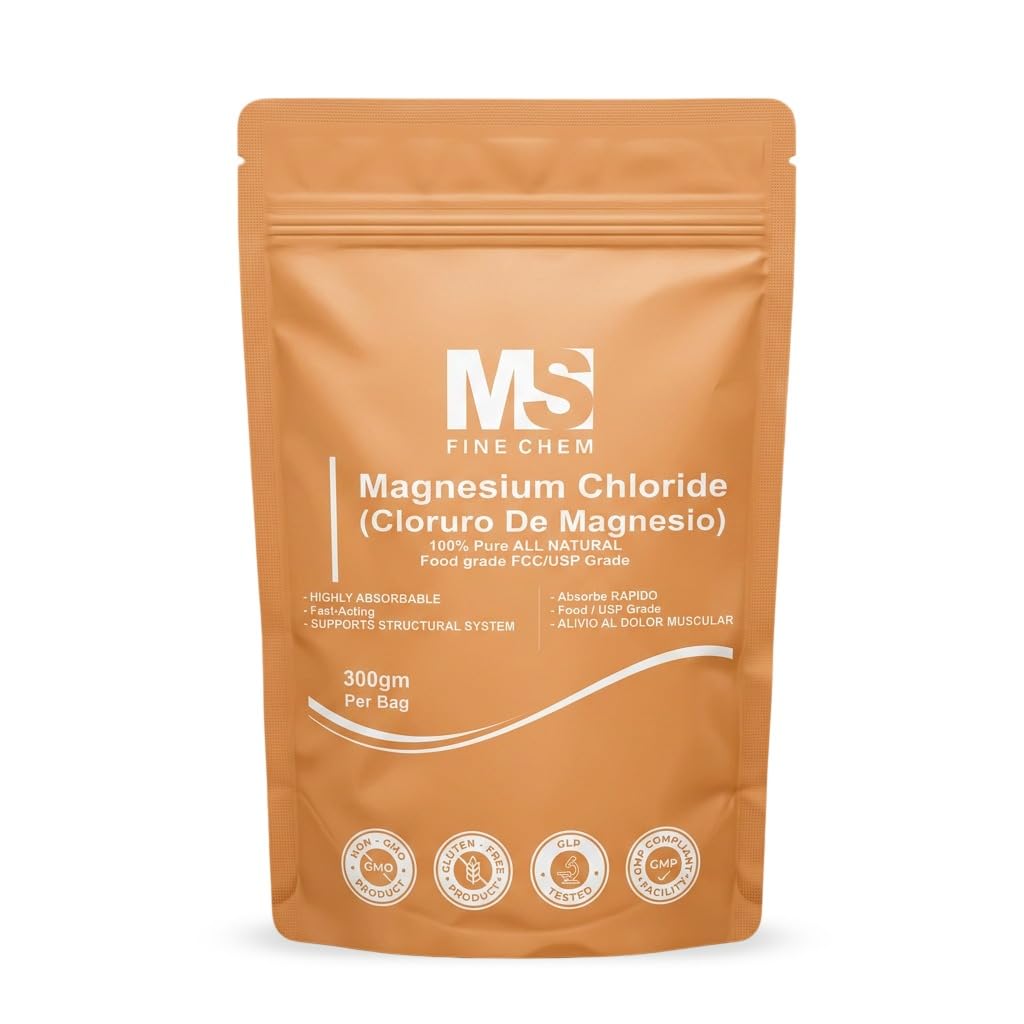 Cloruro de Magnesio 100% 순수한 마그네슘 염화물 음식 급료 300 그램 식용 마그네슘은 600까지 봉사 10.58 Oz로 보충 또는 마그네슘 기름으로 매일 사용을 위해 높게 흡수가능합니다