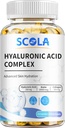 SCOLA Hyaluronic 산 캡슐 - 250mg HA + 10,000mcg Biotin의 60의 채식주의자 캡슐 | 깊은 Hydration의 머리 & 못 지원 | 비 GMO 공식