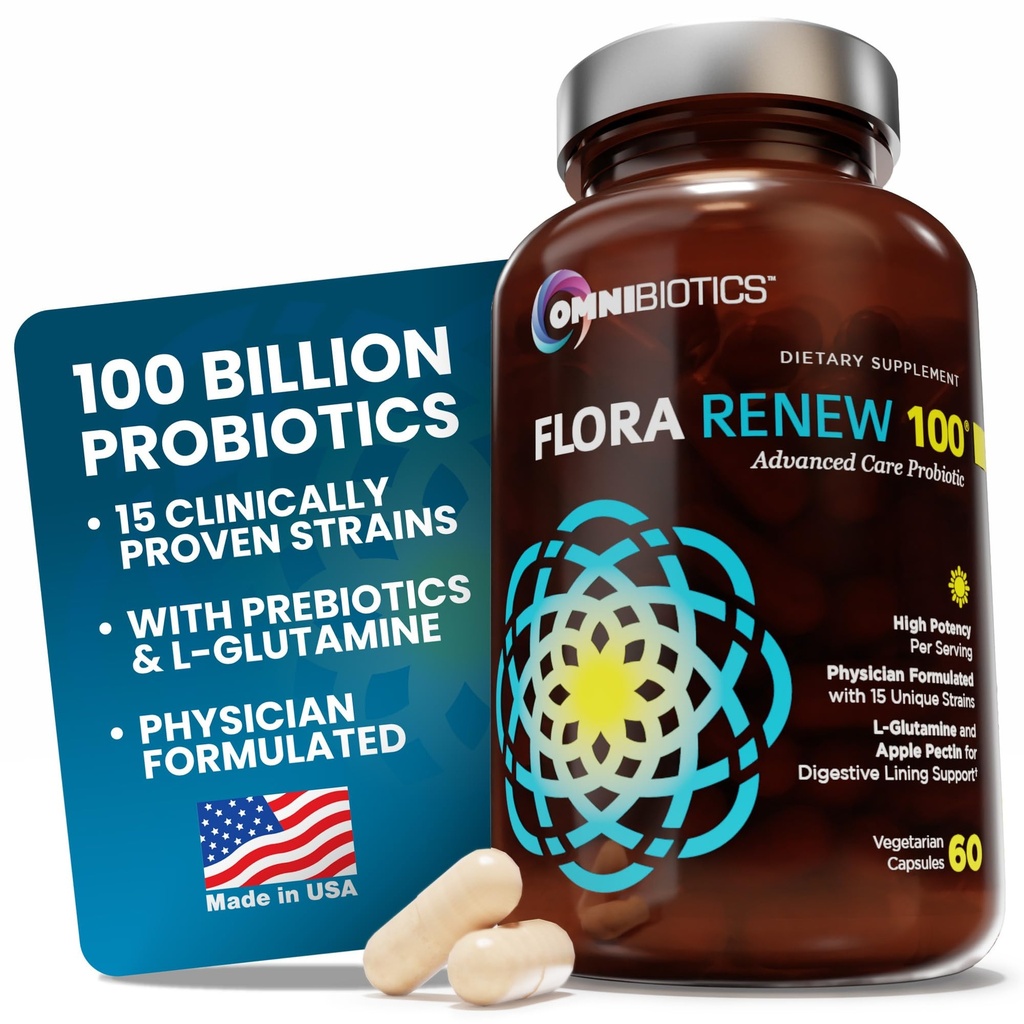 100 억 Probiotics - 여성 및 남성을위한 15-Strain Probiotics, DRCaps Delayed Release, Prebiotics, L-Glutamine, Apple Pectin, Gut Lining Support, 유통 안정, 비 GMO, 성인 60 Vegan 캡슐