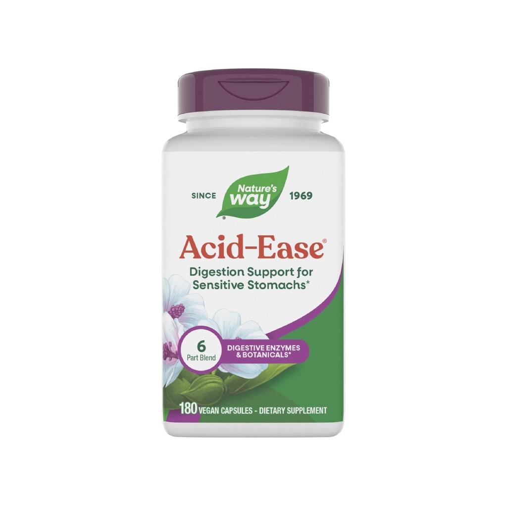 Nature's Way Acid-Ease Digestion Formula, 민감한 Stomachs*, 180 Vegan 캡슐에 대한 소화 지원 보충