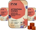 PYM 주의 Chews Procrastination, Focus & Productivity, 60 Count | 518mg L-Carnitine, 54mg Tyrosine, 11mg L-Taurine - Caffeine-Free | All-Natural Mood Boost Supplement Made in USA